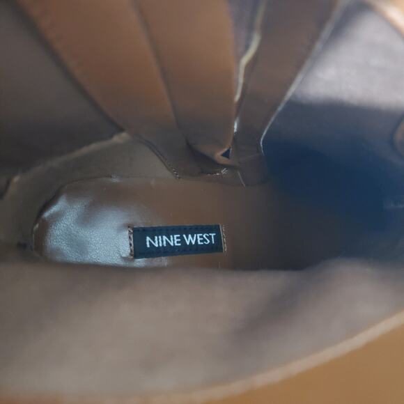 Nine West | NTune Cognac Brown Stiletto Heel Pointed Toe Ankle Booties - Picture 11 of 12